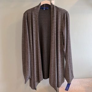 Apt 9 Gray Charcoal Open Front Drape Lightweight Flyaway Cardigan, NEW, Medium